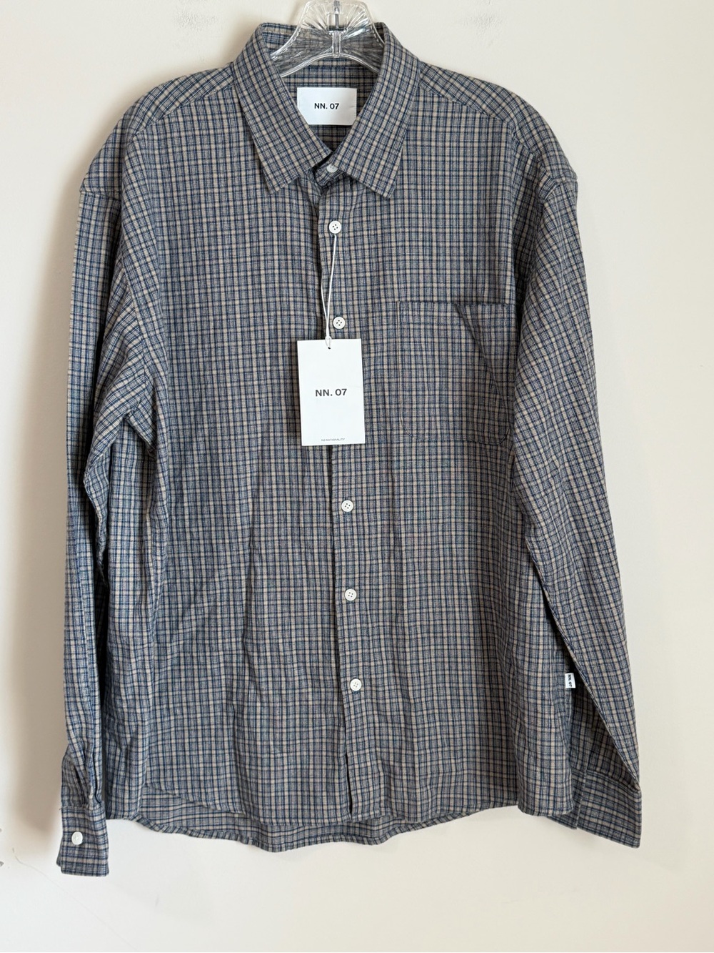 $170 New NN07 NO NATIONALITY Organic Cotton DEON Shirt Large Long Sleeve Organic